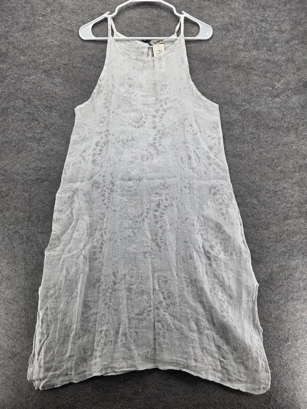 Lungo L'Arno Puro Lino Dress Womens Small White Linen Sleeveless A-Line Summer